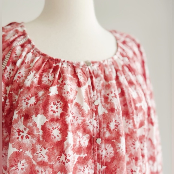 SUNCOO PARIS Rose Floral Printed Cotton Blouse T1/Small - Picture 2 of 5